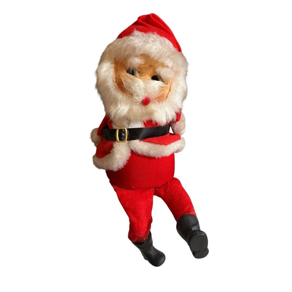 Vtg MCM Homemade Santa Claus Shelf Sitter Christmas Musical Windup One Of A Kind